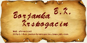 Borjanka Krspogačin vizit kartica